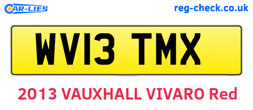 WV13TMX are the vehicle registration plates.