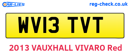 WV13TVT are the vehicle registration plates.
