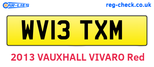 WV13TXM are the vehicle registration plates.