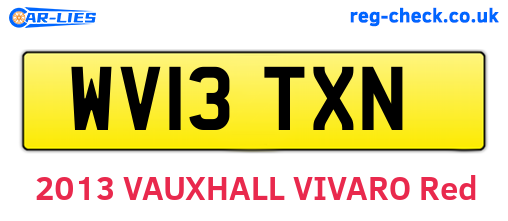 WV13TXN are the vehicle registration plates.