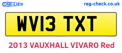 WV13TXT are the vehicle registration plates.
