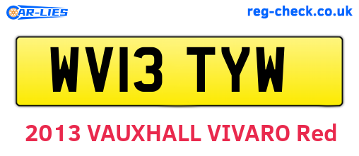 WV13TYW are the vehicle registration plates.