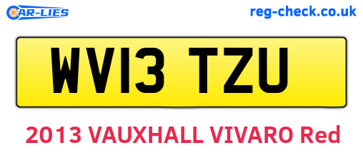 WV13TZU are the vehicle registration plates.