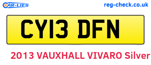 CY13DFN are the vehicle registration plates.