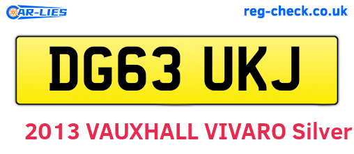 DG63UKJ are the vehicle registration plates.