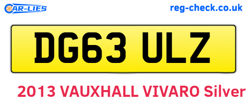 DG63ULZ are the vehicle registration plates.