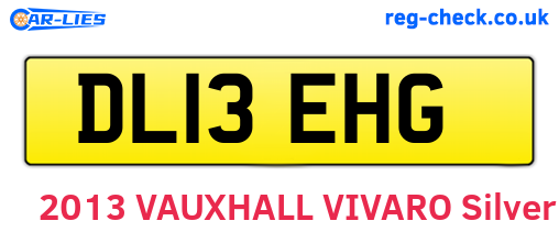 DL13EHG are the vehicle registration plates.
