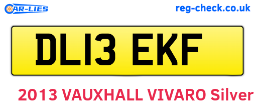 DL13EKF are the vehicle registration plates.