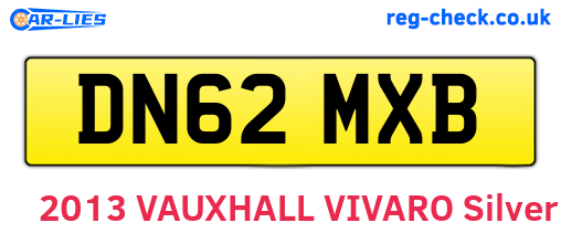 DN62MXB are the vehicle registration plates.