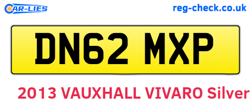 DN62MXP are the vehicle registration plates.