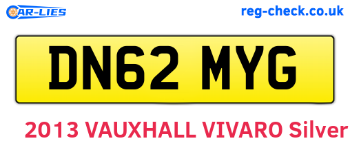 DN62MYG are the vehicle registration plates.