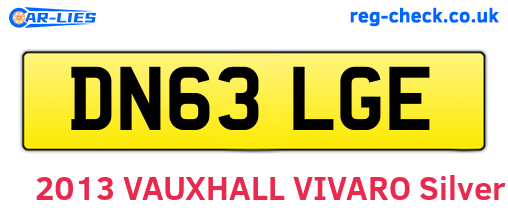 DN63LGE are the vehicle registration plates.