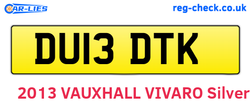 DU13DTK are the vehicle registration plates.
