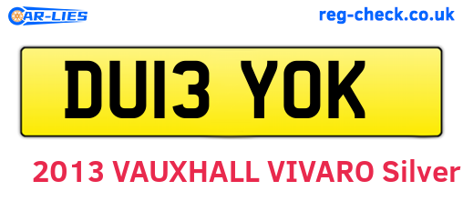 DU13YOK are the vehicle registration plates.