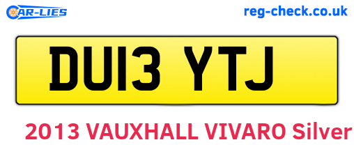 DU13YTJ are the vehicle registration plates.
