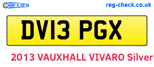 DV13PGX are the vehicle registration plates.