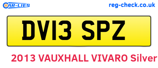 DV13SPZ are the vehicle registration plates.
