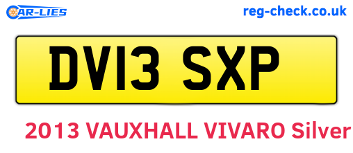 DV13SXP are the vehicle registration plates.