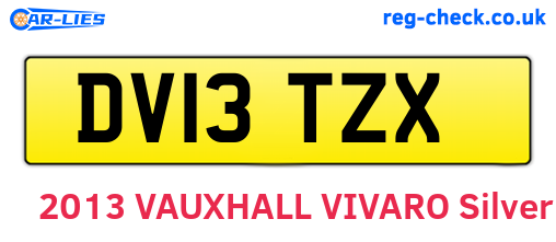 DV13TZX are the vehicle registration plates.