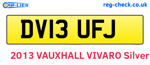 DV13UFJ are the vehicle registration plates.