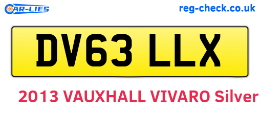 DV63LLX are the vehicle registration plates.