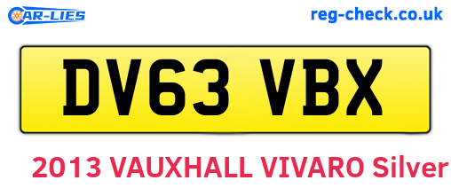 DV63VBX are the vehicle registration plates.