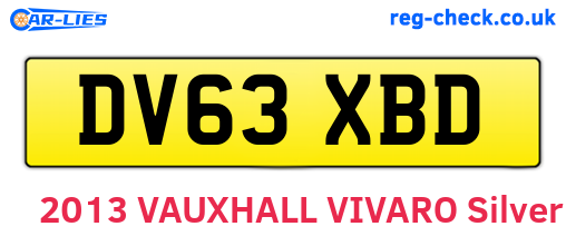 DV63XBD are the vehicle registration plates.