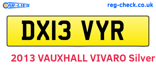 DX13VYR are the vehicle registration plates.