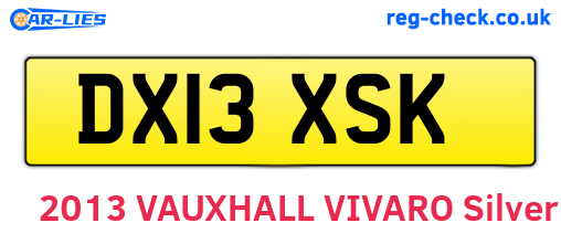 DX13XSK are the vehicle registration plates.