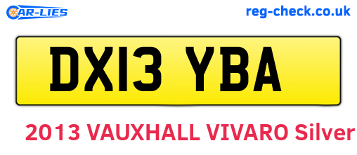 DX13YBA are the vehicle registration plates.