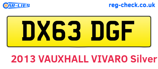 DX63DGF are the vehicle registration plates.