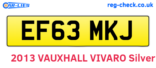 EF63MKJ are the vehicle registration plates.