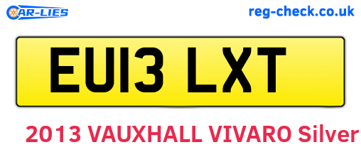 EU13LXT are the vehicle registration plates.