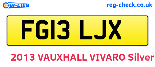 FG13LJX are the vehicle registration plates.