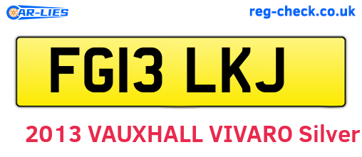 FG13LKJ are the vehicle registration plates.