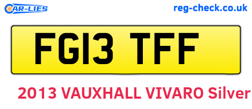 FG13TFF are the vehicle registration plates.
