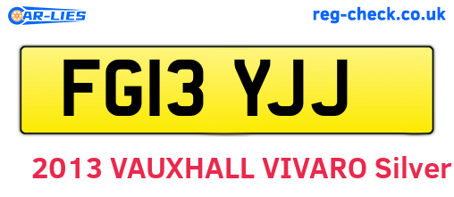 FG13YJJ are the vehicle registration plates.