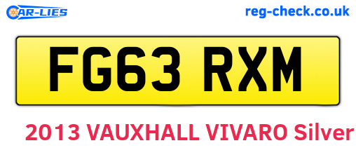 FG63RXM are the vehicle registration plates.