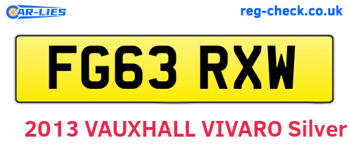 FG63RXW are the vehicle registration plates.