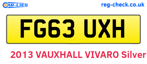 FG63UXH are the vehicle registration plates.