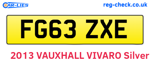 FG63ZXE are the vehicle registration plates.