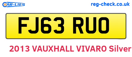 FJ63RUO are the vehicle registration plates.