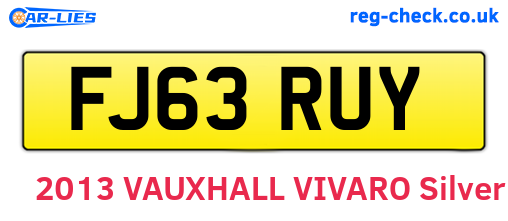 FJ63RUY are the vehicle registration plates.