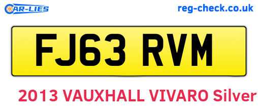 FJ63RVM are the vehicle registration plates.