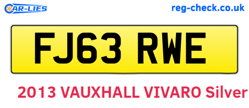 FJ63RWE are the vehicle registration plates.