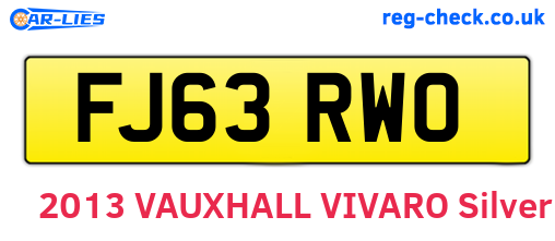 FJ63RWO are the vehicle registration plates.