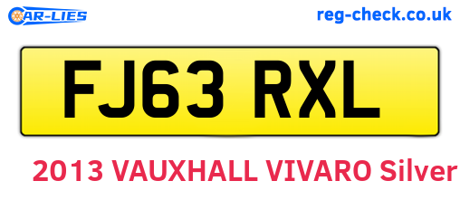 FJ63RXL are the vehicle registration plates.