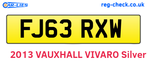 FJ63RXW are the vehicle registration plates.