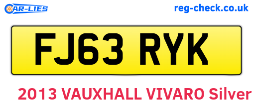 FJ63RYK are the vehicle registration plates.