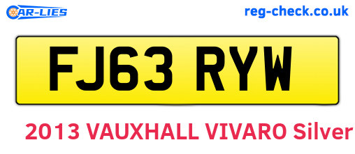 FJ63RYW are the vehicle registration plates.